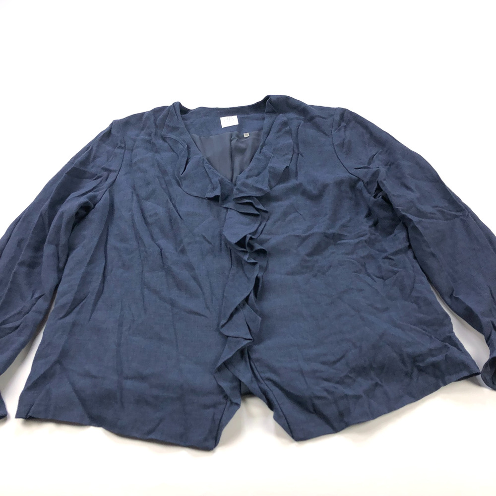 Dana Buchman NEW Plus 2X Viscose Wool Scalloped Button Blazer Jacket Lightweight